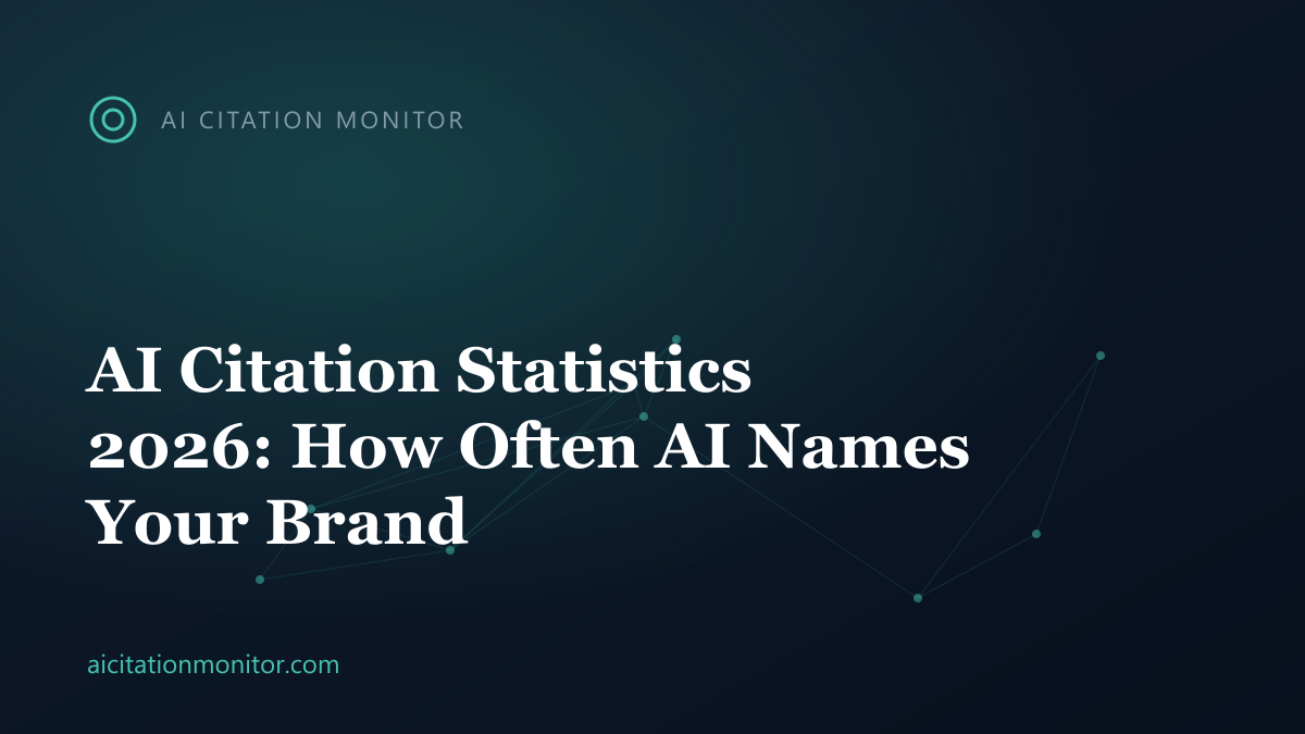 AI citation statistics 2026 report cover, cited versus mentioned rates across ChatGPT, Perplexity and Gemini