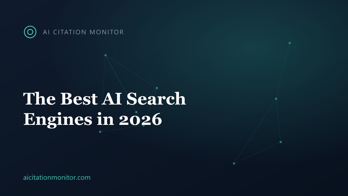 Comparison chart of AI search engines by users, citation style, and freshness