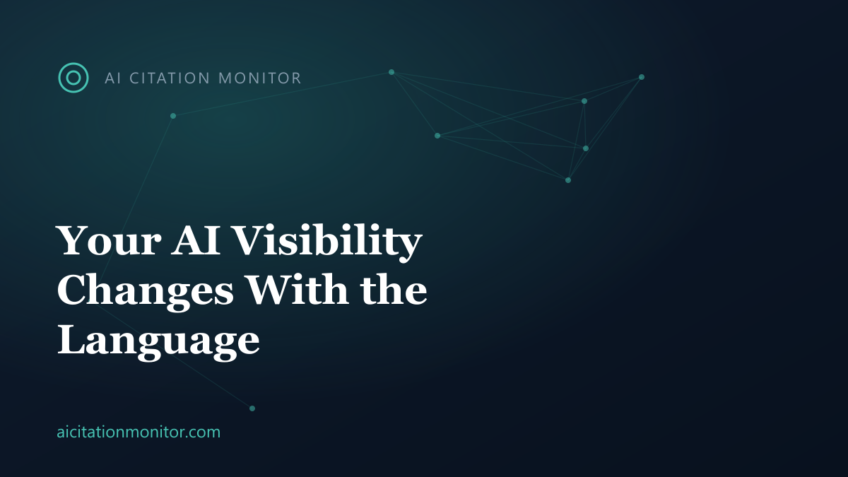 AI visibility by language report cover comparing which sources AI engines cite in English, Spanish, Portuguese and Arabic