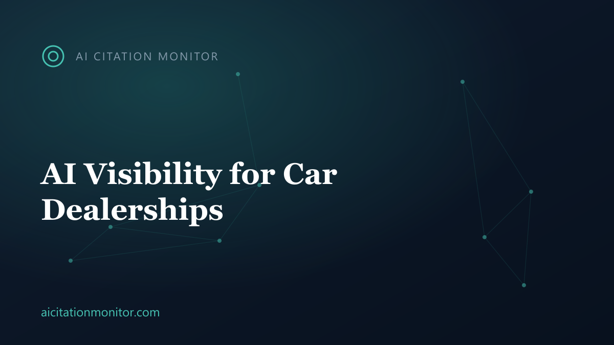 Car shopper asking AI for the best local dealership and getting cited recommendations