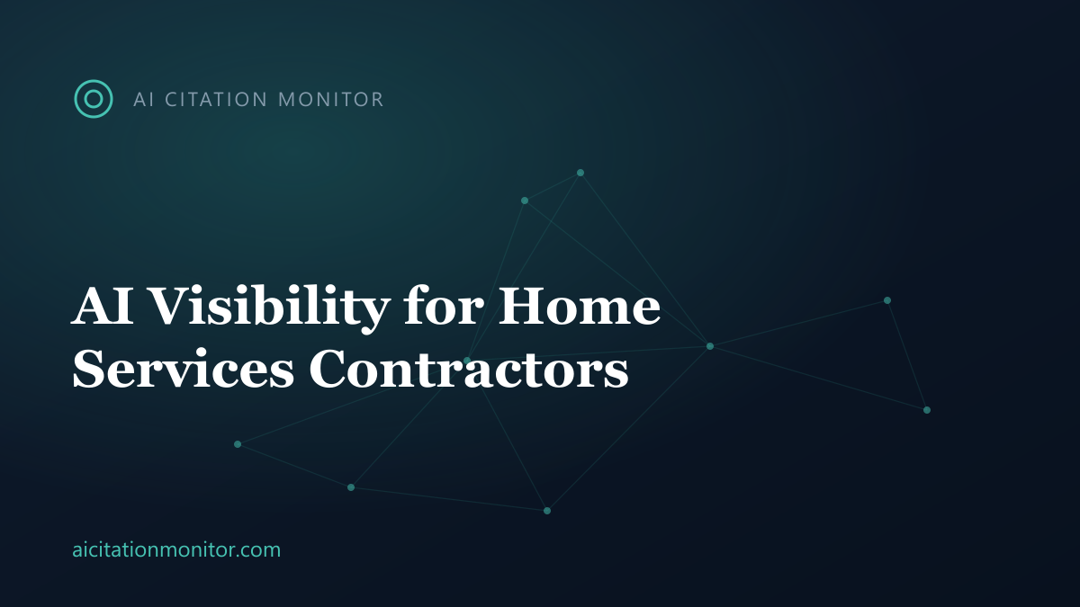 Homeowner asking AI for a local plumber and getting cited contractor recommendations