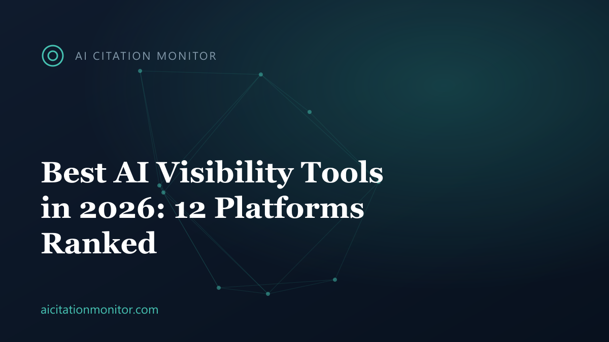AI visibility tool dashboard showing brand share of voice and citation rate across AI engines