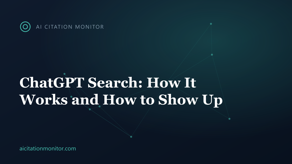Diagram of ChatGPT Search retrieving, ranking, and citing web sources via OAI-SearchBot