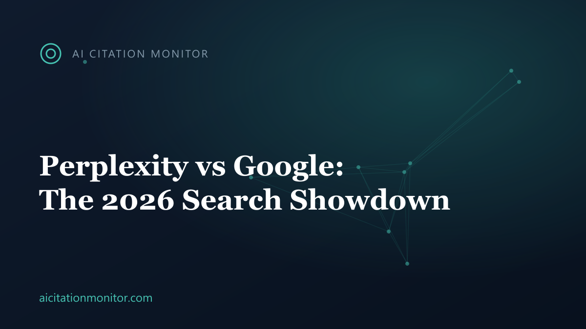 Table comparing Perplexity and Google on answers, citations, scale, and freshness